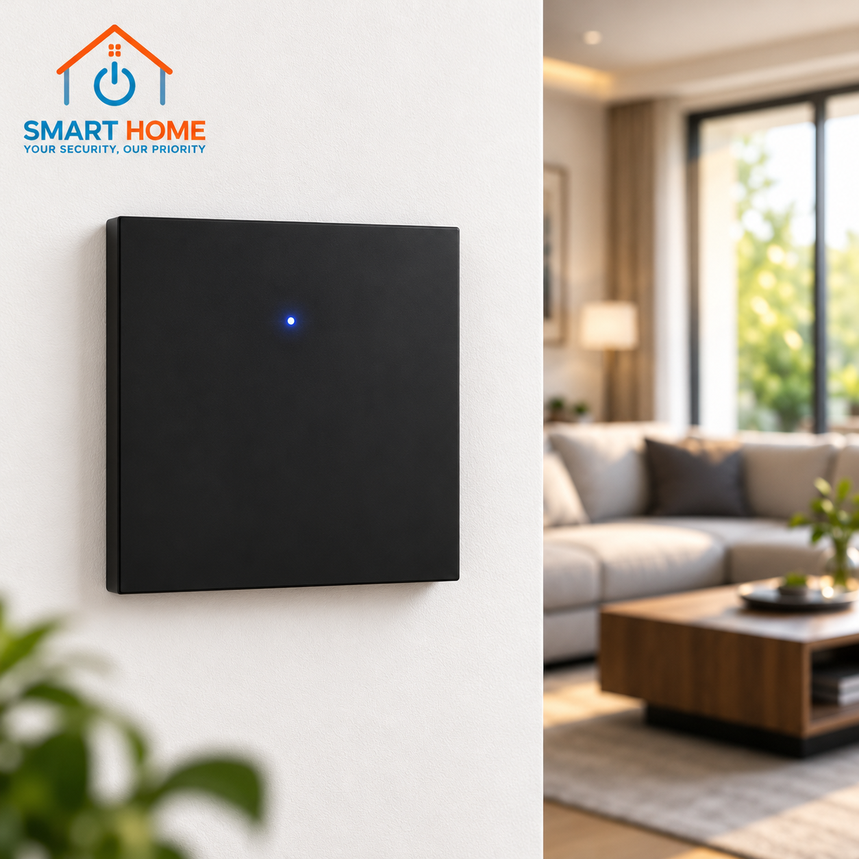 Interrupteur intelligent dans un intérieur moderne
