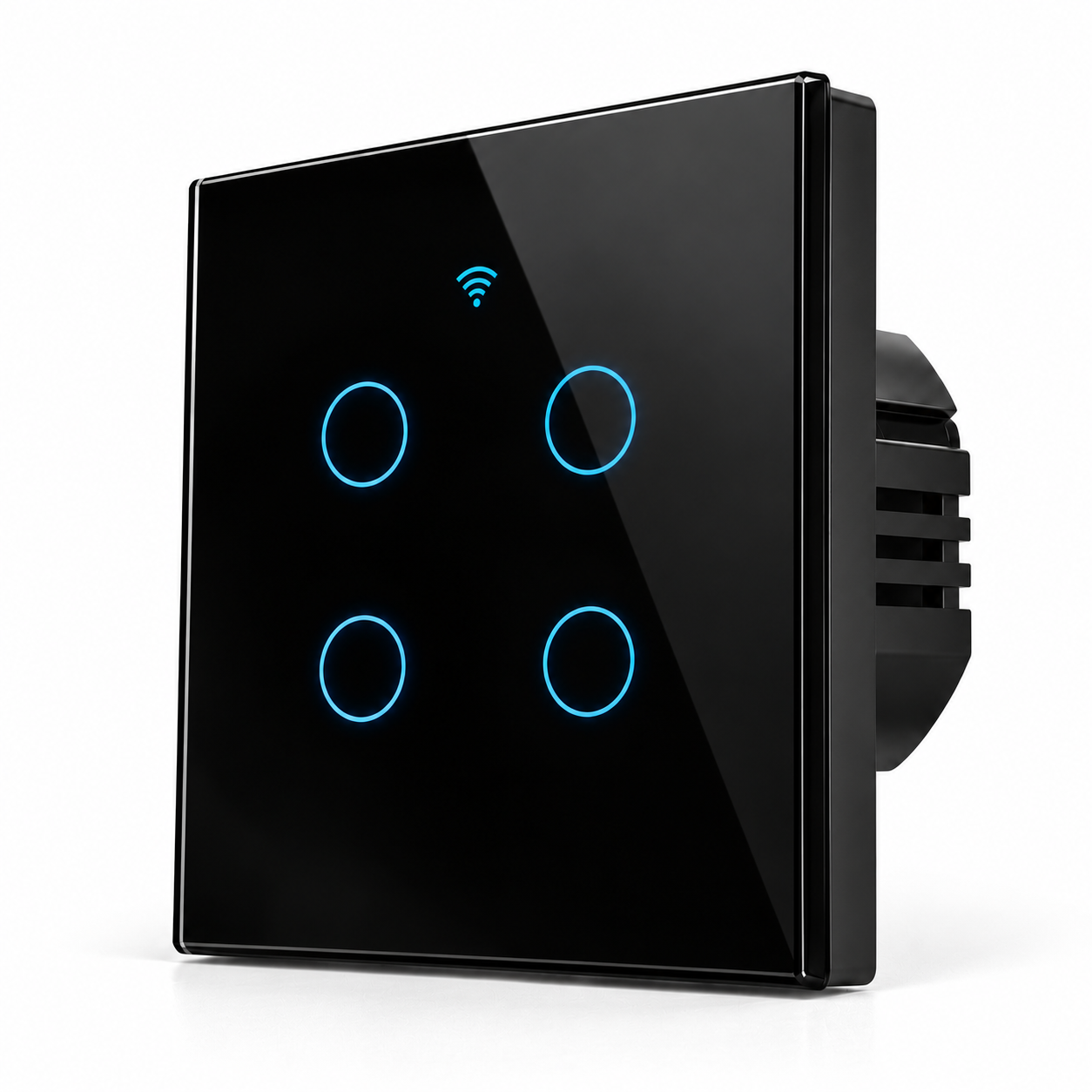 Interrupteur tactile intelligent noir et bleu